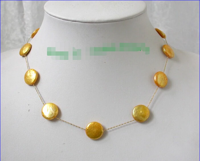 FREE shipping>>>> stunning 12mm round golden coin pearls 14KGP gold chain necklace j272 6.07
FREE shipping>>>> stunning 12mm round golden coin pearls 14KGP gold chain necklace j272 6.07