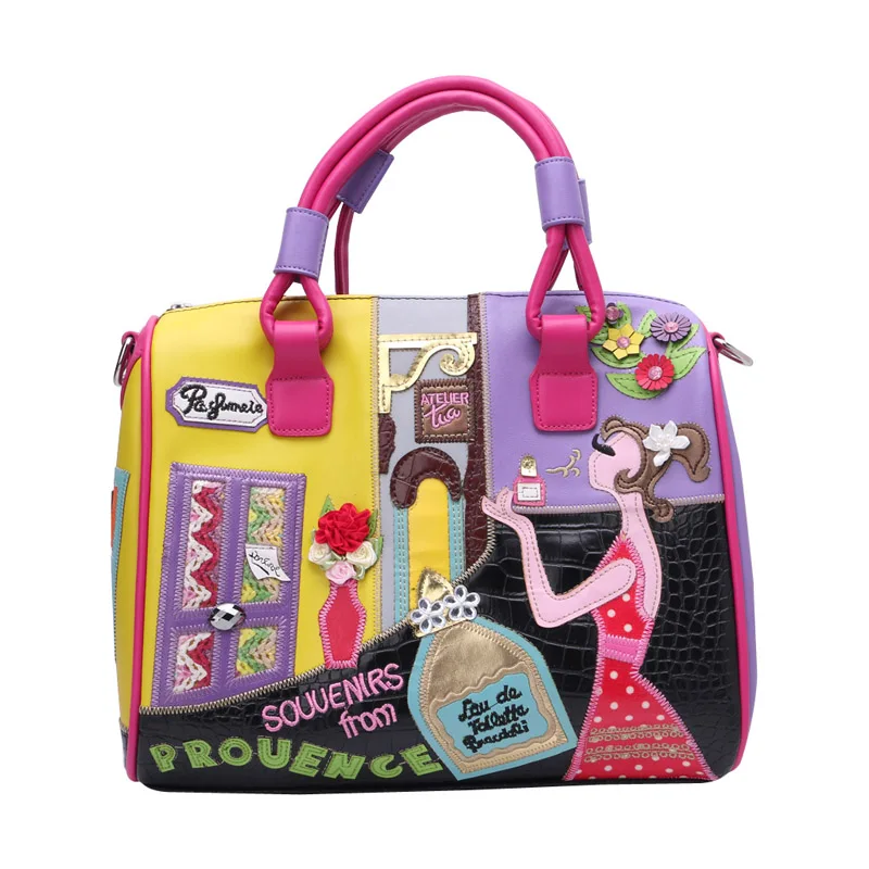 European and A merican Style Women Girl Solid Zipper Tote Cartoon Embroidery Messenger Travel Handbag Shoulder Bag
European and A merican Style Women Girl Solid Zipper Tote Cartoon Embroidery Messenger Travel Handbag Shoulder Bag