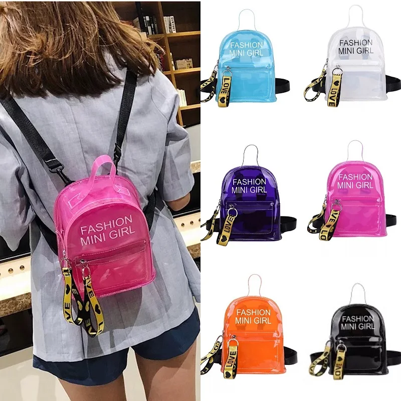 Ladies Transparent Backpack For Boys Girls Letter Print Children Mini Shoulder Crossbody Bag For Women PVC Clear Jelly Backpack 
Ladies Transparent Backpack For Boys Girls Letter Print Children Mini Shoulder Crossbody Bag For Women PVC Clear Jelly Backpack