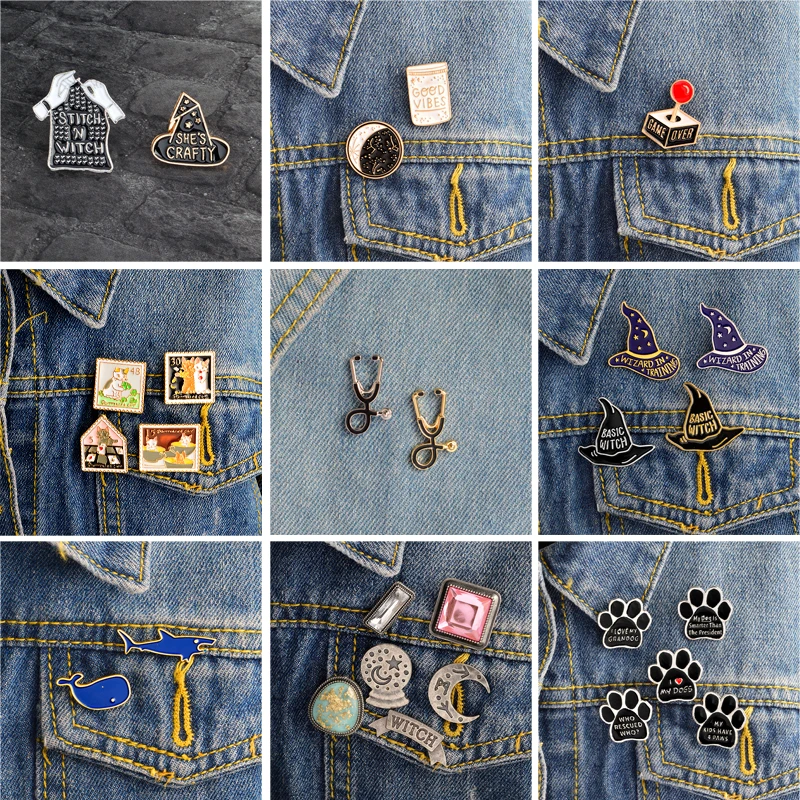2019 Cartoon Enamel Brooch Set Stethoscope Banana Whale Pizza Planet Hat Moon Game Over Hand Badges Pin Dog Paw Cat Eyes Brooch
2019 Cartoon Enamel Brooch Set Stethoscope Banana Whale Pizza Planet Hat Moon Game Over Hand Badges Pin Dog Paw Cat Eyes Brooch