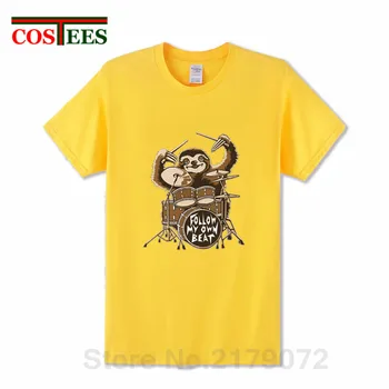 Parody sloth playing drums T shirt men Funny Follow my own beat T-shirt Cute Sloth shirt Cartoon animal print Tee shirt camiseta
Parody sloth playing drums T shirt men Funny Follow my own beat T-shirt Cute Sloth shirt Cartoon animal print Tee shirt camiseta