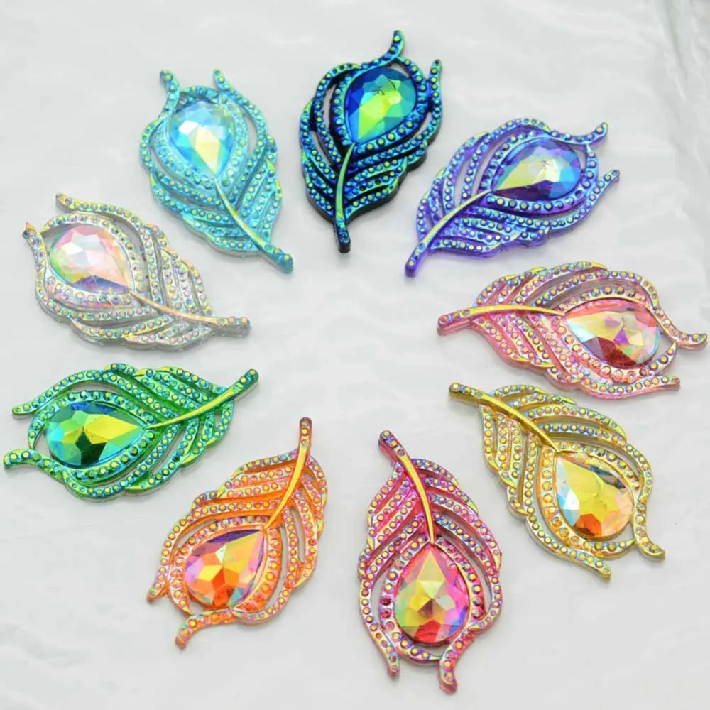 BOLIAO 20PCS 20*38mm AB Resin Leaf Shape Peacock Feathers Rhinestone Flatback Craft Home Decor DIY
BOLIAO 20PCS 20*38mm AB Resin Leaf Shape Peacock Feathers Rhinestone Flatback Craft Home Decor DIY