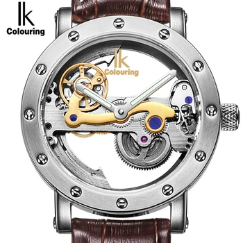 IK Luxury Automatic Mechanical Watches Men Silver Genuine Leather Skeleton Watch Clock Military Sport Watch relogios masculino
IK Luxury Automatic Mechanical Watches Men Silver Genuine Leather Skeleton Watch Clock Military Sport Watch relogios masculino
