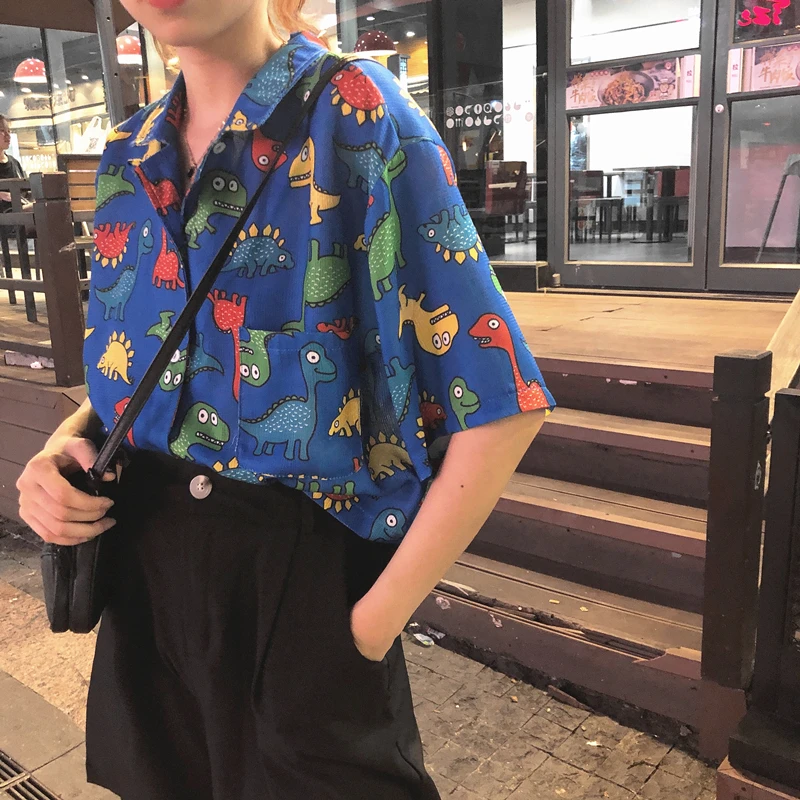 Lady Casual Printed Loose Short Sleeve Shirt Women's Summer Shirts Kawaii Punk Lovely Female Harajuku Chic Tunic For Women 
Lady Casual Printed Loose Short Sleeve Shirt Women's Summer Shirts Kawaii Punk Lovely Female Harajuku Chic Tunic For Women
