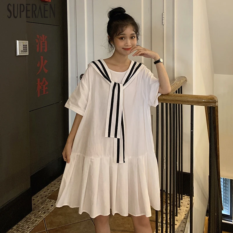 SuperAen Korean Style Women Dress Short Sleeve Cotton Casual Wild Ladies Dress Summer New 2019 Women Clothing
SuperAen Korean Style Women Dress Short Sleeve Cotton Casual Wild Ladies Dress Summer New 2019 Women Clothing