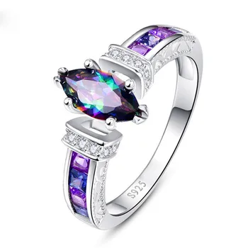 

Huitan Special Marquise Shape Shiny Purple CZ Prong Setting Fashion Cocktail Party Rings for Women Size 6-10 wholesale lots bulk