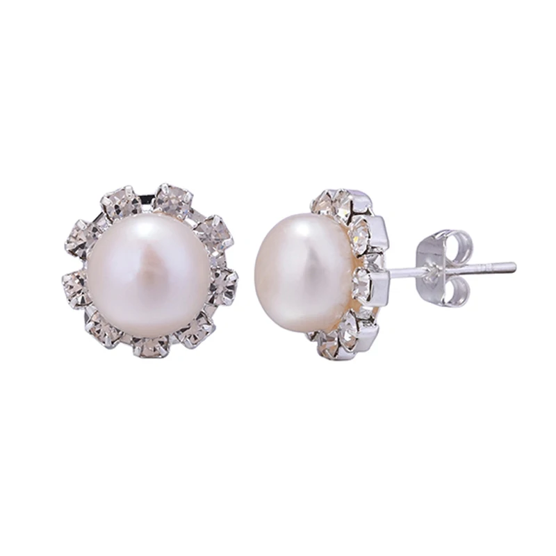 Wholesale Fashion 925 Silver Needle Fine Jewelry Crystal Earrings Natural Freshwater Pearl Stud Earrings For Women Party
Wholesale Fashion 925 Silver Needle Fine Jewelry Crystal Earrings Natural Freshwater Pearl Stud Earrings For Women Party