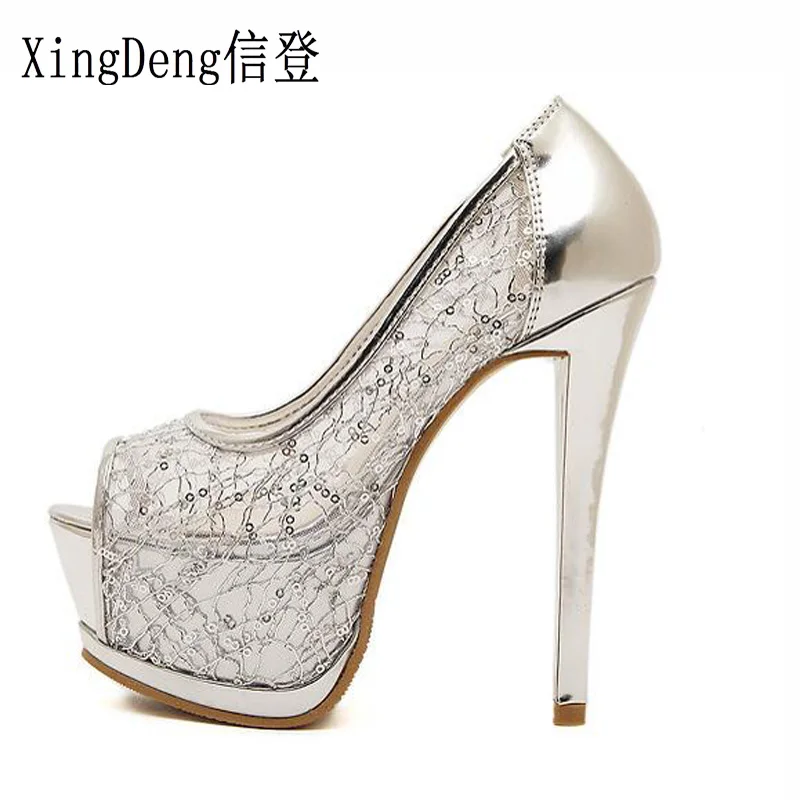 XingDeng Ladies Platform Thick Heel Party Pumps Fashion Women Perspective Lace Mesh Open Toe Wedding High Heels Shoes 34-39 Size
XingDeng Ladies Platform Thick Heel Party Pumps Fashion Women Perspective Lace Mesh Open Toe Wedding High Heels Shoes 34-39 Size