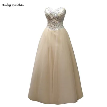 Ruby Bridal 2017 Vestido De Festa Long A-line Prom Dresses Champagne Tulle Beaded Strapless Luxury Cheap Party Evening Gown KP01
Ruby Bridal 2017 Vestido De Festa Long A-line Prom Dresses Champagne Tulle Beaded Strapless Luxury Cheap Party Evening Gown KP01