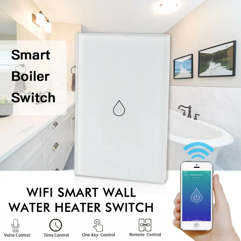 Touch Control Wireless WiFi Timing Phone APP Smart Boiler Switch Wifi Water Heater Switch Home Appliances Wifi Boiler Switch
Touch Control Wireless WiFi Timing Phone APP Smart Boiler Switch Wifi Water Heater Switch Home Appliances Wifi Boiler Switch