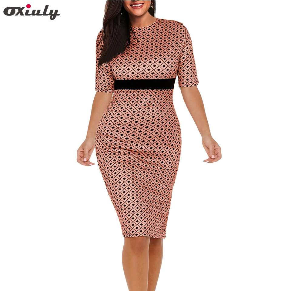 Oxiuly One-piece Brief Elegant Patterns Work Dress Office Bodycon Female Business Vestidos Half Sleeve Sheath Dress
Oxiuly One-piece Brief Elegant Patterns Work Dress Office Bodycon Female Business Vestidos Half Sleeve Sheath Dress