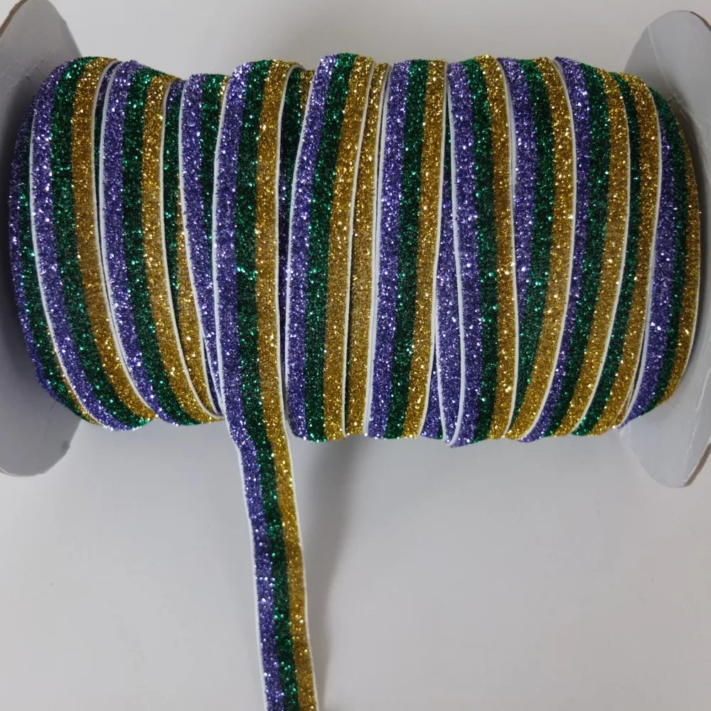 10 Yards Purple/Green/Gold Glitter Elastic 5/8 inch Glitter FOE Fold over Elastic Wholesale DIY Craft Hair Elastic Band Headband
10 Yards Purple/Green/Gold Glitter Elastic 5/8 inch Glitter FOE Fold over Elastic Wholesale DIY Craft Hair Elastic Band Headband