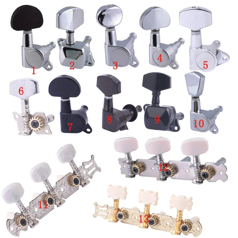 1 Set 6 PCS Electric Guitar String Turning Pegs 3R 3L Iron Closed Classical Heads Turner Knob Locked Guitar Accessoires Parts
1 Set 6 PCS Electric Guitar String Turning Pegs 3R 3L Iron Closed Classical Heads Turner Knob Locked Guitar Accessoires Parts