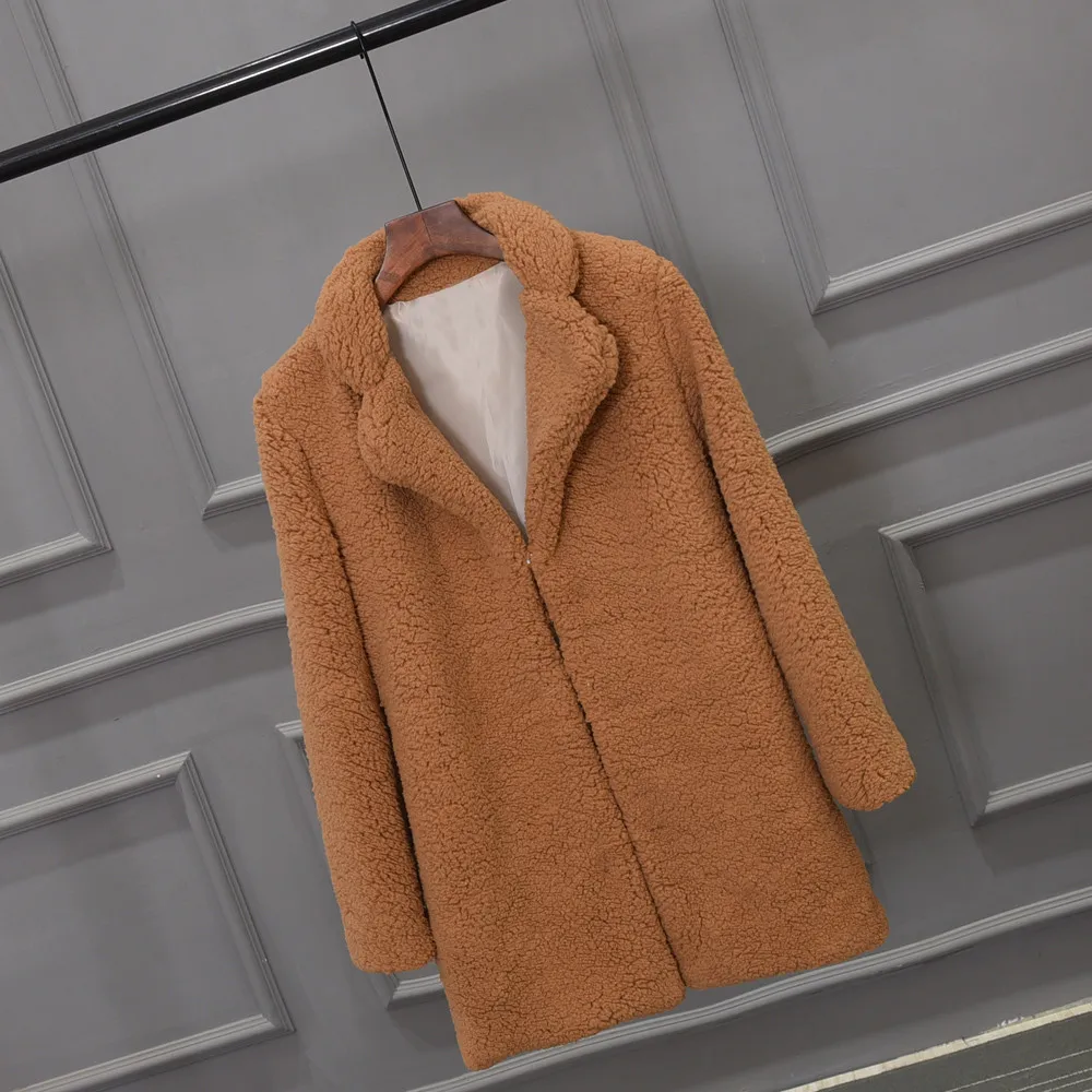 Womens Solid Color Warm Faux Fur Cashmere Open Stitch Coat Winter Warm Parka Outwear Turn-down Collar Jacket Sep6
Womens Solid Color Warm Faux Fur Cashmere Open Stitch Coat Winter Warm Parka Outwear Turn-down Collar Jacket Sep6
