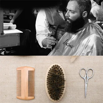 3pcs/set Beard Hair Comb & Scissors Mens Boar Hair Bristle Hard Round Wood Handle Beard Mustache Brush Set
3pcs/set Beard Hair Comb & Scissors Mens Boar Hair Bristle Hard Round Wood Handle Beard Mustache Brush Set