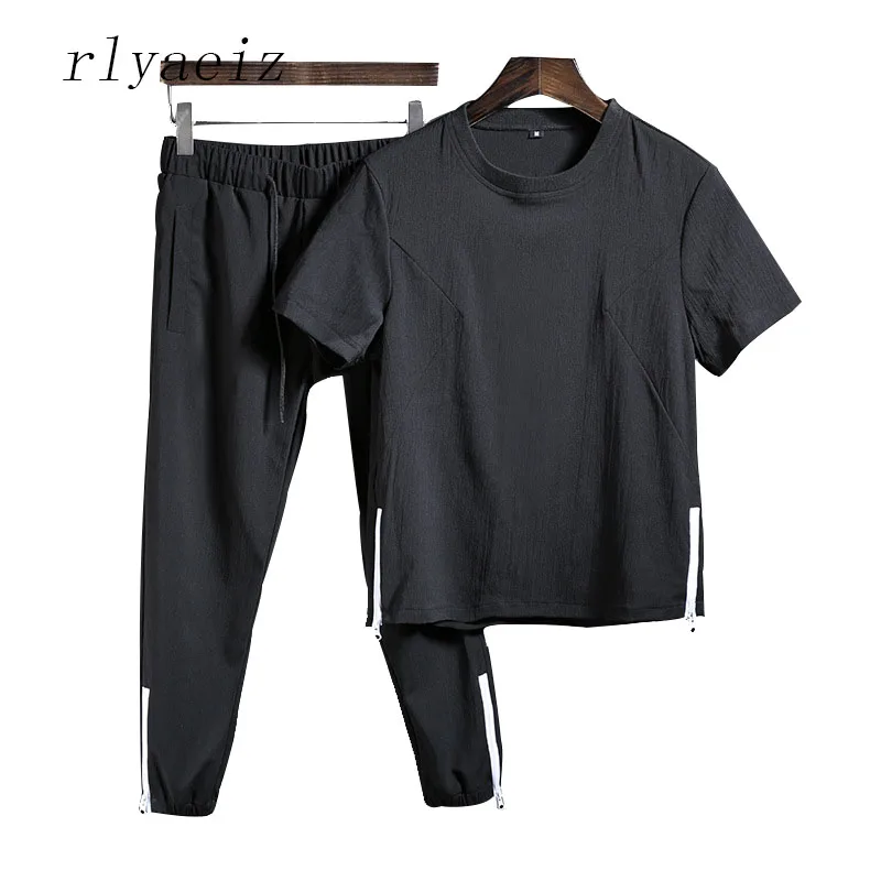 Rlyaeiz 2018 Summer Casual Sporting Suits Men Tracksuit Sets Cotton Linen Comfortable T shirts + Calf-length Pants Sweat Suit
Rlyaeiz 2018 Summer Casual Sporting Suits Men Tracksuit Sets Cotton Linen Comfortable T shirts + Calf-length Pants Sweat Suit