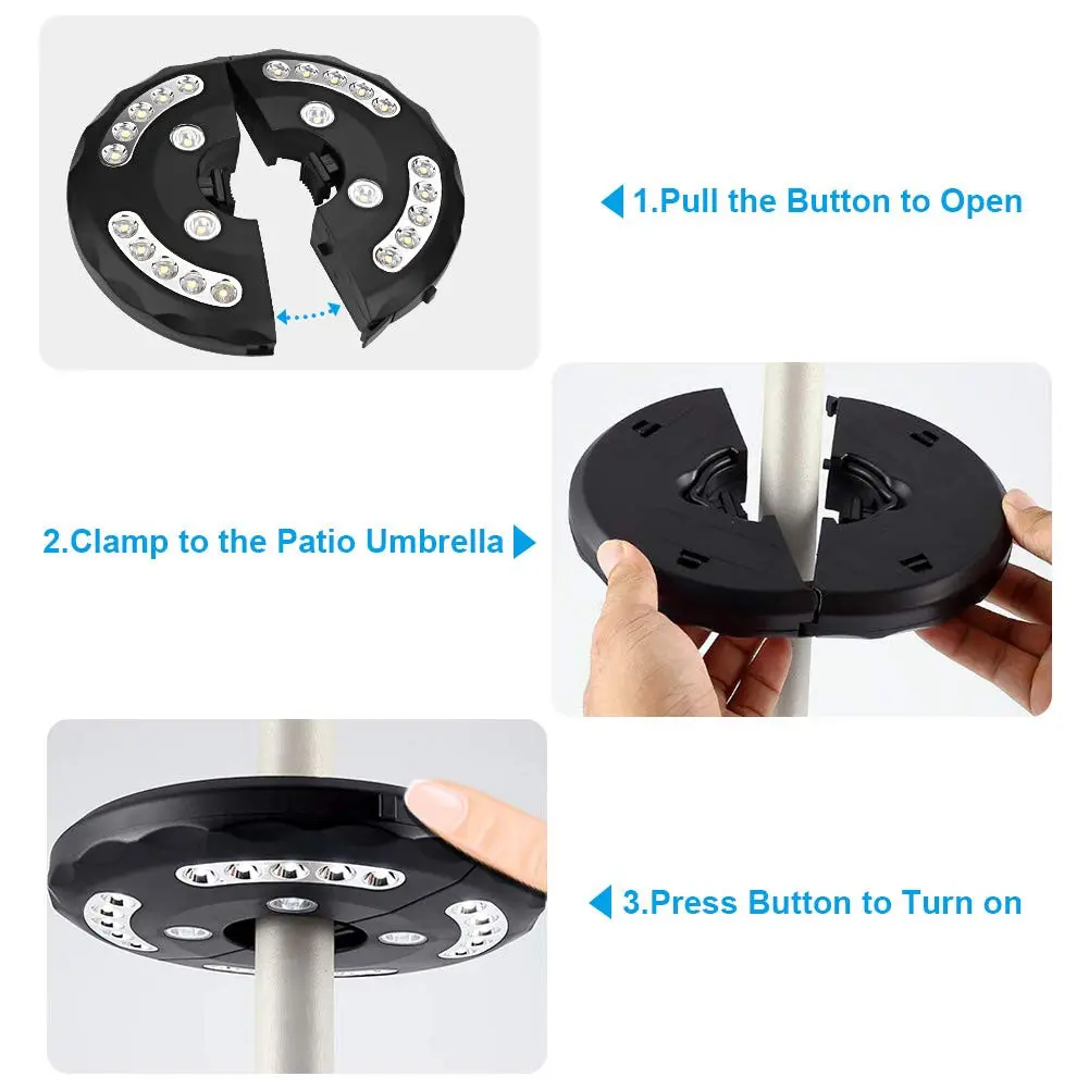 Patio Umbrella Lights Battery-Operated 24 LEDs Cordless with Remote Control for Camping Tents #5
Patio Umbrella Lights Battery-Operated 24 LEDs Cordless with Remote Control for Camping Tents #5