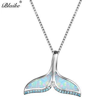 Blaike Cute Mermaid Tail Pendant Blue White Fire Opal Necklaces For Women 925 Sterling Silver Zircon Shark Fishtail Necklace CZ
Blaike Cute Mermaid Tail Pendant Blue White Fire Opal Necklaces For Women 925 Sterling Silver Zircon Shark Fishtail Necklace CZ