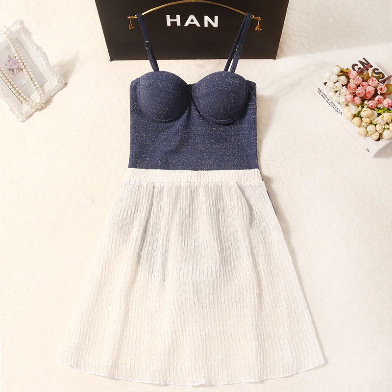 2019 Summer sling polka dot high waist slim sexy bikini swimsuit white tulle polka dot skirt casual wind 2 pieces of swimsuit