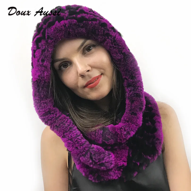 DOUX AUSSI Knitted Rabbit Fur Hat 2017 Winter Trendy Striped Purple Protect Ears Neck Natural Rabbit Fur Winter Hats Skullies
DOUX AUSSI Knitted Rabbit Fur Hat 2017 Winter Trendy Striped Purple Protect Ears Neck Natural Rabbit Fur Winter Hats Skullies