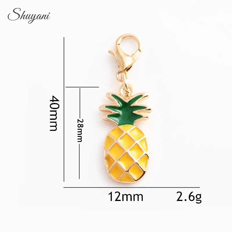 40*12mm Alloy Metal Enamel Pineapple Charms with Gold Color Lobster Clasp Dangle Charms Pendant for Jewelry Making Findings
40*12mm Alloy Metal Enamel Pineapple Charms with Gold Color Lobster Clasp Dangle Charms Pendant for Jewelry Making Findings