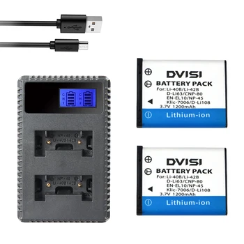 2Pcs Li-40B Li 40B 42B Battery + Dual USB LCD charger for Olympus Li-42B for Nikon EN-EL10 D-Li63 D-Li108 NP-80 CNP80 KLIC-7006
2Pcs Li-40B Li 40B 42B Battery + Dual USB LCD charger for Olympus Li-42B for Nikon EN-EL10 D-Li63 D-Li108 NP-80 CNP80 KLIC-7006