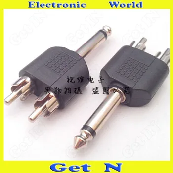 5pcs 2-Pole Adapter Connector Converting 6.35 to Dual-RCA Male 6.5 1-Male-to-2-Male RCA Adapter Plug
5pcs 2-Pole Adapter Connector Converting 6.35 to Dual-RCA Male 6.5 1-Male-to-2-Male RCA Adapter Plug