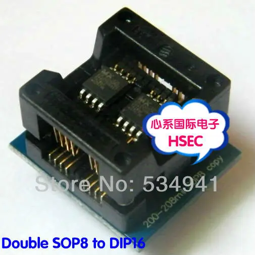 Free shipping Double SOP8 to DIP16 Socket / Double SOIC8 to DIP16 adapter Socket /Universal adapter / (200mil to 208mil)
Free shipping Double SOP8 to DIP16 Socket / Double SOIC8 to DIP16 adapter Socket /Universal adapter / (200mil to 208mil)