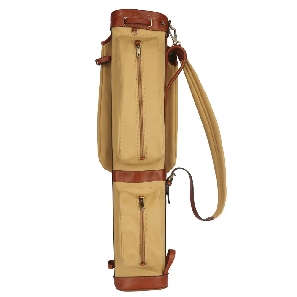 Tourbon Canvas Pencil Style Golf Club Carrier Vintage Leather with Pockets Side Clubs Interlayer Cover Golf Gun Bag 87CM
Tourbon Canvas Pencil Style Golf Club Carrier Vintage Leather with Pockets Side Clubs Interlayer Cover Golf Gun Bag 87CM