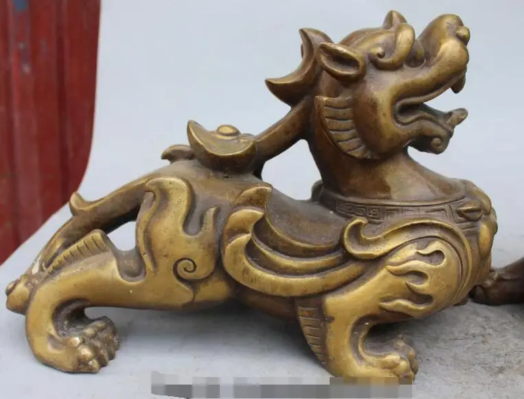 S01159 12" Chinese Feng Shui Bronze Animal Dragon Beast PiXiu Kylin Unicorn Pair Statue B0403
S01159 12" Chinese Feng Shui Bronze Animal Dragon Beast PiXiu Kylin Unicorn Pair Statue B0403