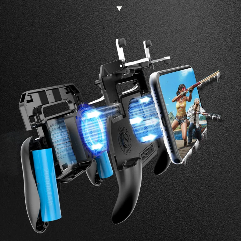 Mobile Phone L1R1 Controller Holder with Cooling Fan Dzhostik for Phone smartphone games triggers for cellular pubg free fire (6)