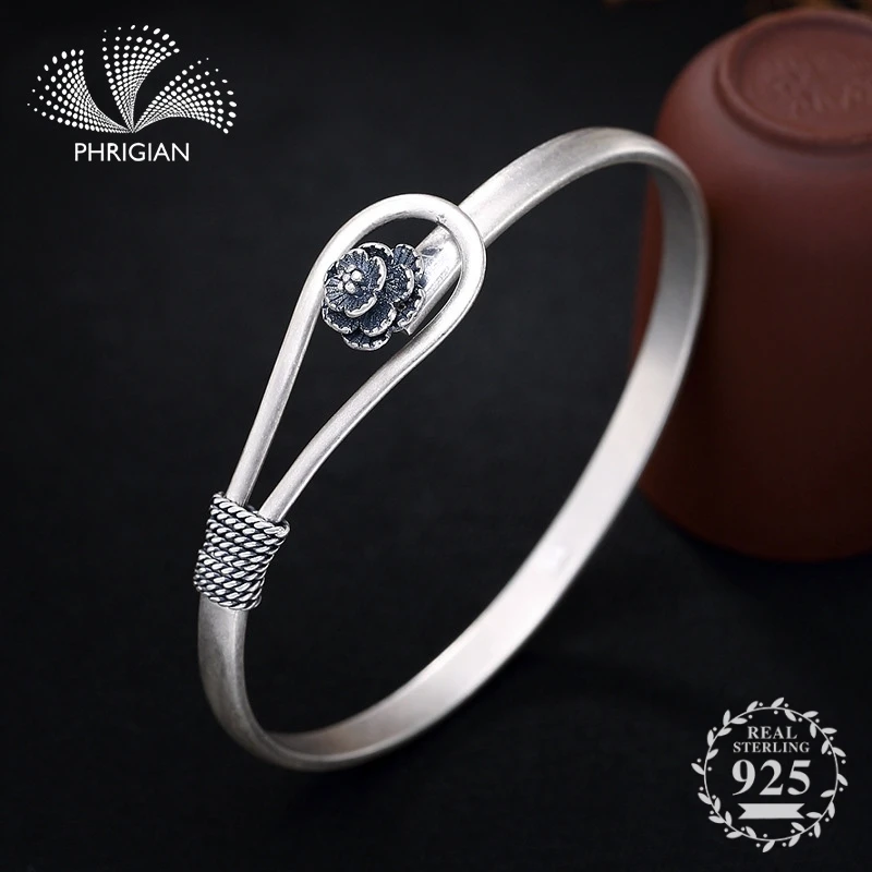NOT FAKE S990 Fine Jewelry Sterling Silver Bangle S925 Vintage Ethnic Rose flower Handmade Natural flea market jeweler retro
NOT FAKE S990 Fine Jewelry Sterling Silver Bangle S925 Vintage Ethnic Rose flower Handmade Natural flea market jeweler retro