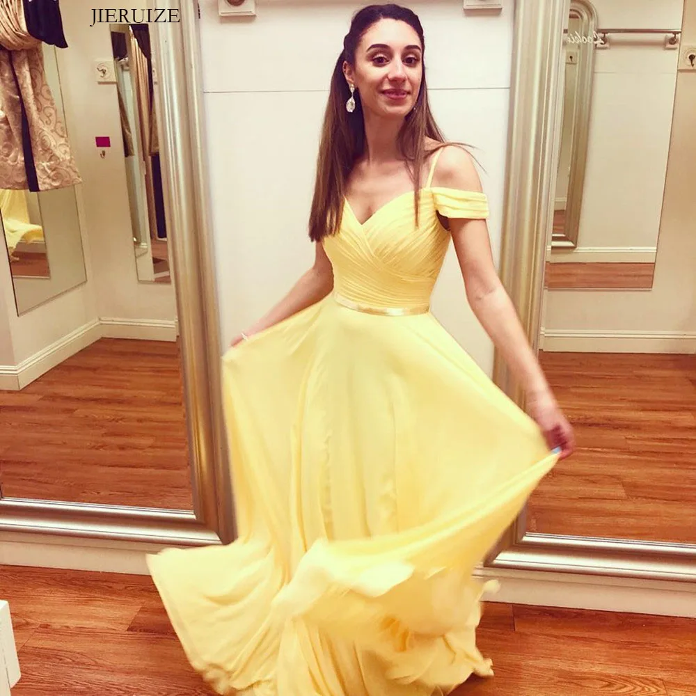 JIERUIZE Yellow Chiffon Flowy Evening Dresses Sweetheart Off the Shoulder Long Simple Party Dresses Lace up back Formal Dress
JIERUIZE Yellow Chiffon Flowy Evening Dresses Sweetheart Off the Shoulder Long Simple Party Dresses Lace up back Formal Dress