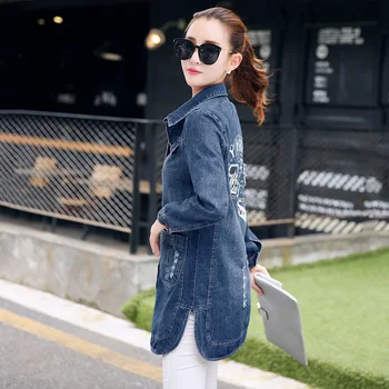 2019 New Arrival Fashion Spring and Autumn Long Sleeved Denim Jacket Female All-match Slim Solid Plus Size Jacket 82G 30
2019 New Arrival Fashion Spring and Autumn Long Sleeved Denim Jacket Female All-match Slim Solid Plus Size Jacket 82G 30