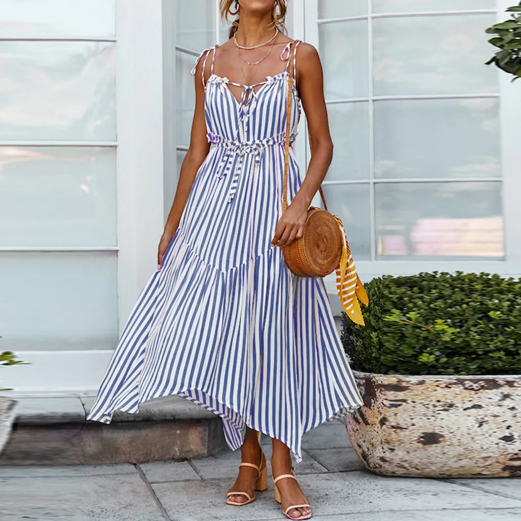 Womail Party Striped Design Sleeveless Fashion V-Neck Casual Swing Off Shoulder Summer Beach New 2019 Women Dress 19MAR14
Womail Party Striped Design Sleeveless Fashion V-Neck Casual Swing Off Shoulder Summer Beach New 2019 Women Dress 19MAR14