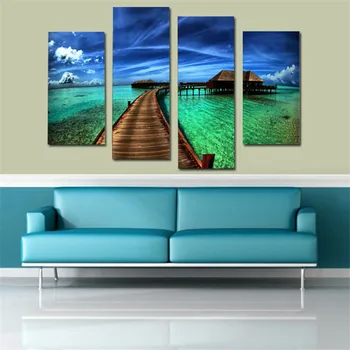 Unframed 4 Panel Modular Paintings On The Wall Cuadros Decorativos Blue Sky Seascape Schilderij Canvas Print Painting Home Decor
Unframed 4 Panel Modular Paintings On The Wall Cuadros Decorativos Blue Sky Seascape Schilderij Canvas Print Painting Home Decor