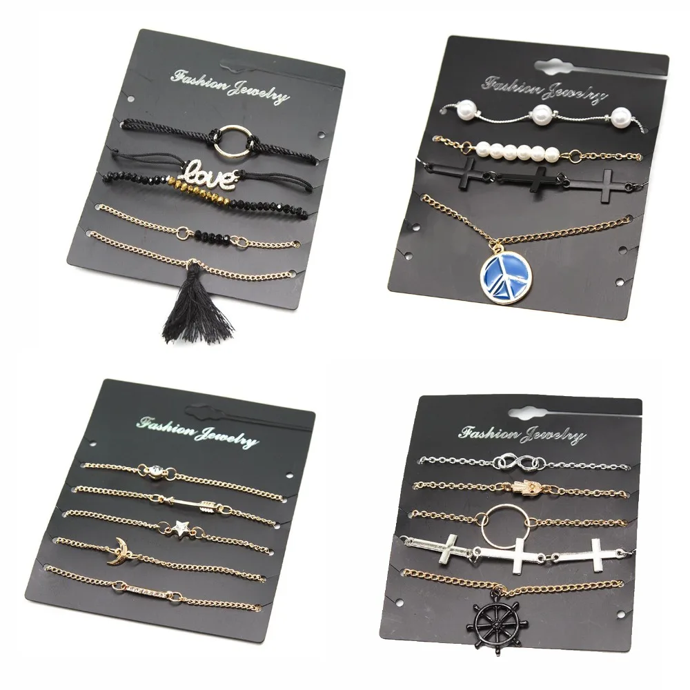 Bracelet Set Women Girls Fashion Jewelry Bezel Knotted Gold Summer Party Beach String Cabochon Chain String Gift Moon Cross Men
Bracelet Set Women Girls Fashion Jewelry Bezel Knotted Gold Summer Party Beach String Cabochon Chain String Gift Moon Cross Men