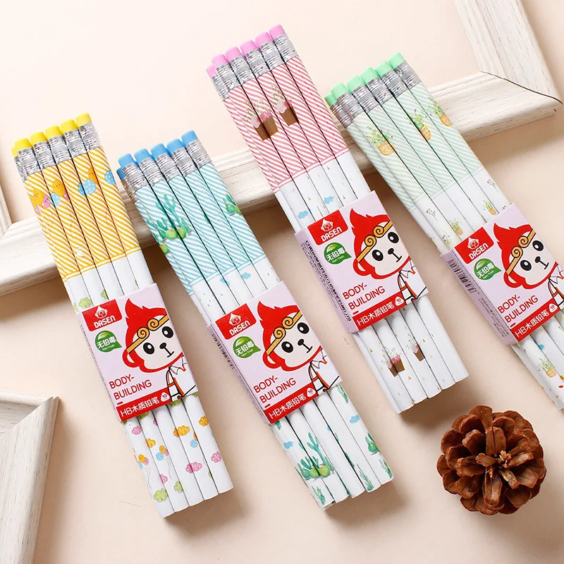 10pcs pencils with eraser kawaii cute cartoon Round-rod small-skin HB pencil pupils'wooden lead-free writing pen stationery
10pcs pencils with eraser kawaii cute cartoon Round-rod small-skin HB pencil pupils'wooden lead-free writing pen stationery