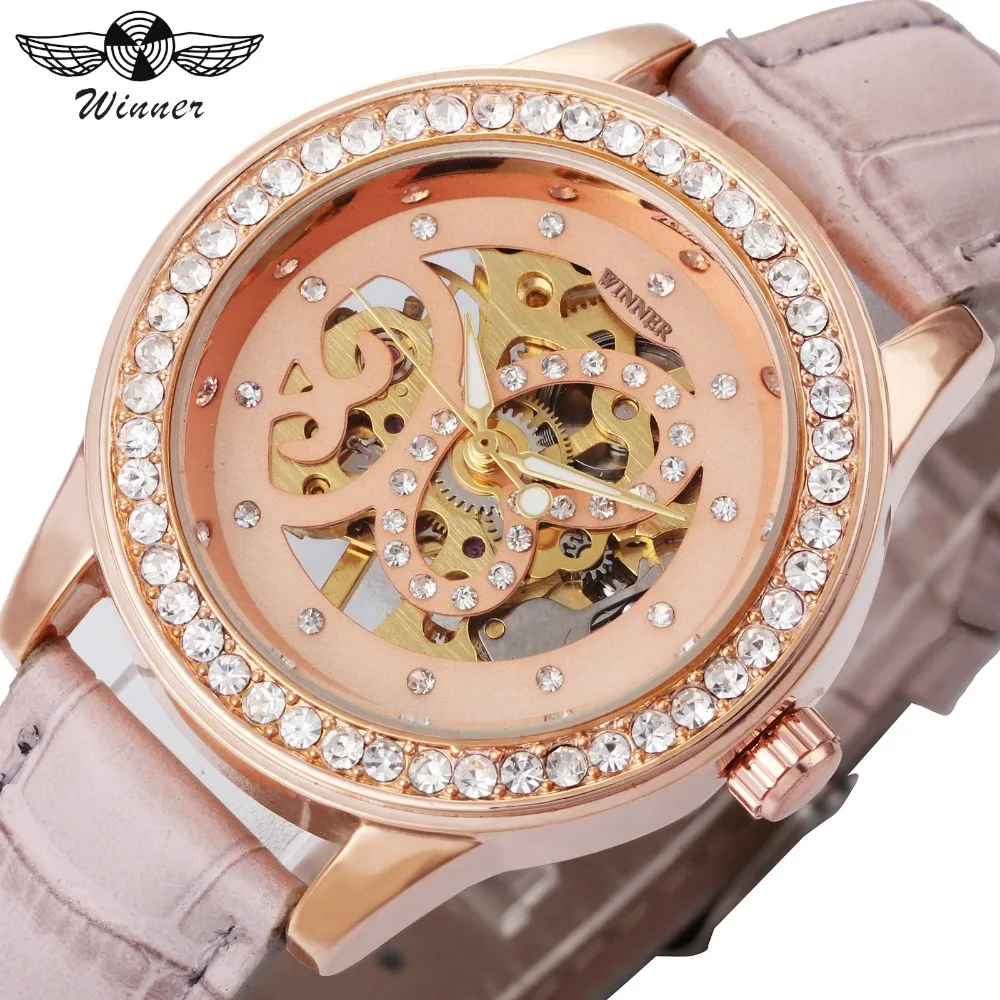 WINNER Official Elegant Women Watches Mechanical Butterfly Skeleton Crystal Iced Out Dial Leather Strap Dress Ladies Wrist Watch
WINNER Official Elegant Women Watches Mechanical Butterfly Skeleton Crystal Iced Out Dial Leather Strap Dress Ladies Wrist Watch