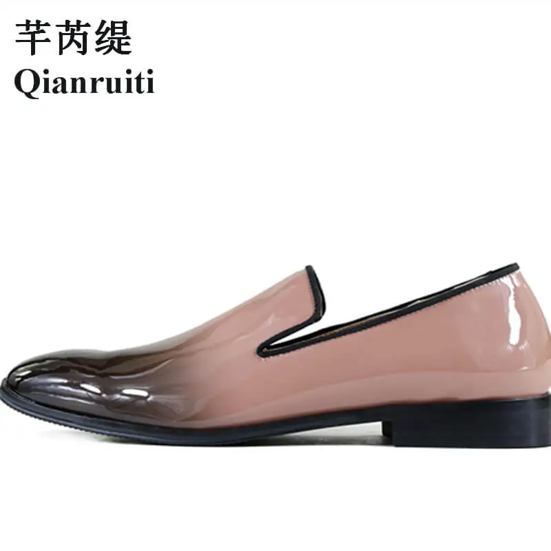 Qianruiti Men's Dandelion Flat Slip-on Loafers Pink and Black Patent Leather Gradient Wedding Shoes for Men EU39-EU46
Qianruiti Men's Dandelion Flat Slip-on Loafers Pink and Black Patent Leather Gradient Wedding Shoes for Men EU39-EU46