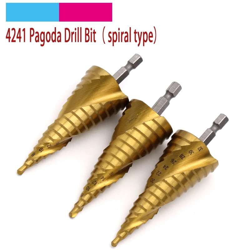 1/3pcs 4-12/20/32mm High Speed Steel Titanium Step Drill Bit Spiral Flute for Steel Plate Metal Cone Drill Set Hole Cutter Tools
1/3pcs 4-12/20/32mm High Speed Steel Titanium Step Drill Bit Spiral Flute for Steel Plate Metal Cone Drill Set Hole Cutter Tools