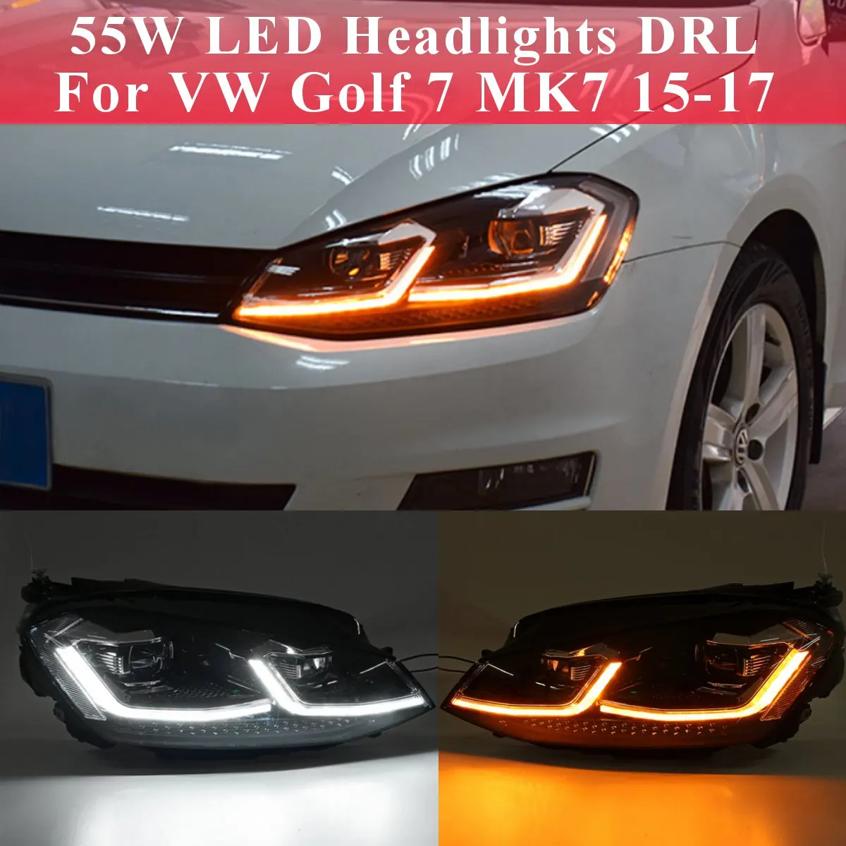 Pair Front Left/Right Clear LED Headlights Head Lamp DRL Lens Double Beam HID For VW Golf 7 MK7 2015 2016 2017 Car Head Lamp cas
Pair Front Left/Right Clear LED Headlights Head Lamp DRL Lens Double Beam HID For VW Golf 7 MK7 2015 2016 2017 Car Head Lamp cas