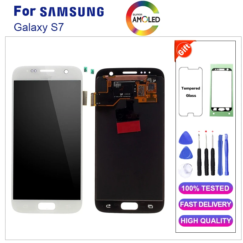 Amoled For SAMSUNG GALAXY S7 G930A G930F SM-G930F LCD Display Touch Screen Digitizer Assembly Replacement For SAMSUNG S7 LCD
Amoled For SAMSUNG GALAXY S7 G930A G930F SM-G930F LCD Display Touch Screen Digitizer Assembly Replacement For SAMSUNG S7 LCD