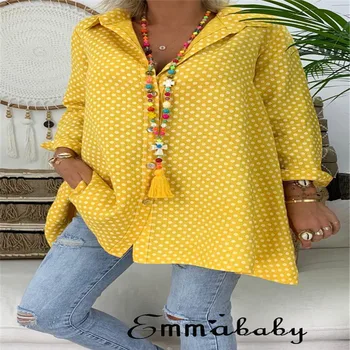 UK Womens Polka Dot Long Sleeve Shirt Tops Ladies Loose Blouse Plus Size 6-20
UK Womens Polka Dot Long Sleeve Shirt Tops Ladies Loose Blouse Plus Size 6-20