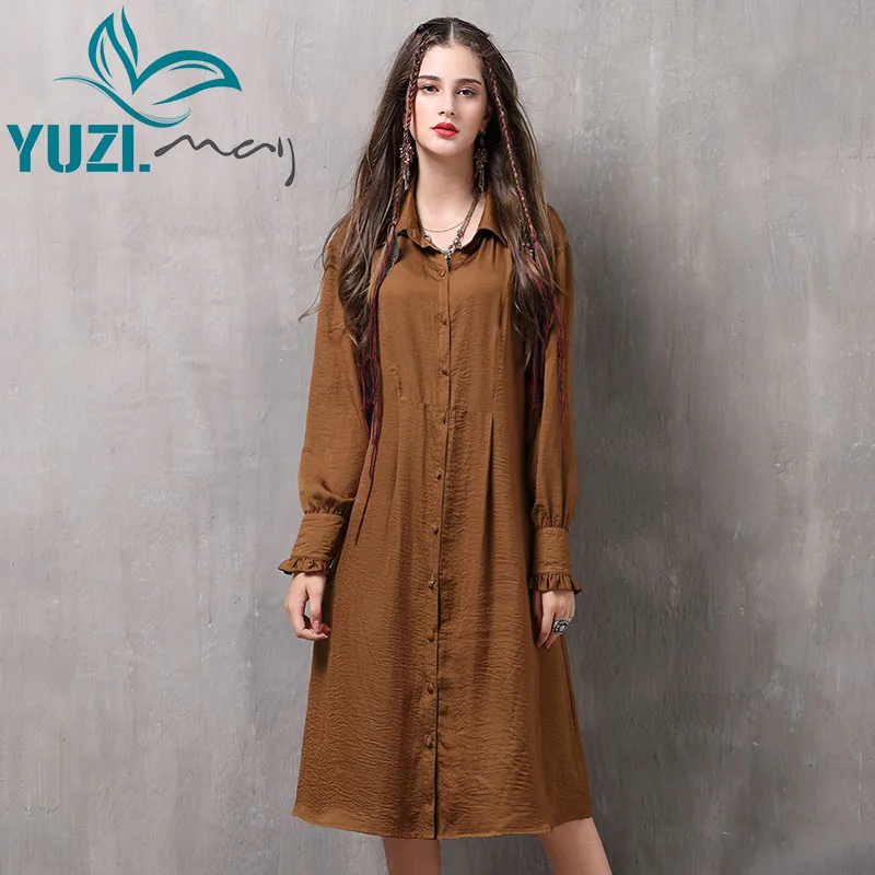 Осеннее женское платье 2017 Yuzi.may Boho, новые хлопковые платья с отложным воротником и длинным рукавом, однобортные платья A82065
Осеннее женское платье 2017 Yuzi.may Boho, новые хлопковые платья с отложным воротником и длинным рукавом, однобортные платья A82065