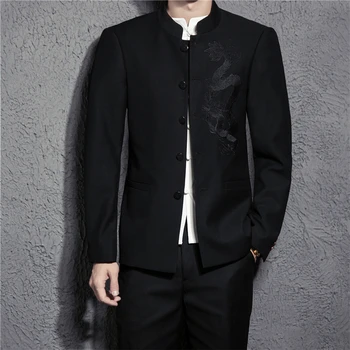 2017 New Chinese Style Men's Suit Jacket + Pants Fashion Business Black Men Coats and Male Trousers Slim Noble Comfort Clothing
2017 New Chinese Style Men's Suit Jacket + Pants Fashion Business Black Men Coats and Male Trousers Slim Noble Comfort Clothing