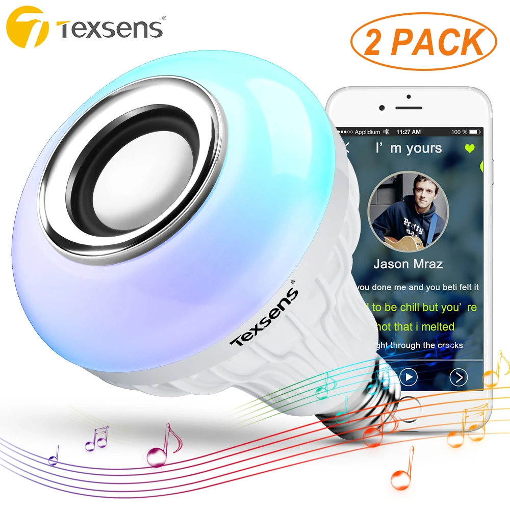 Texsens RGB LED Bulb Flame Holiday Lamp E27/E26 Wireless Bluetooth Speaker Bulb Music Playing 24 Remote Control Night Light
Texsens RGB LED Bulb Flame Holiday Lamp E27/E26 Wireless Bluetooth Speaker Bulb Music Playing 24 Remote Control Night Light