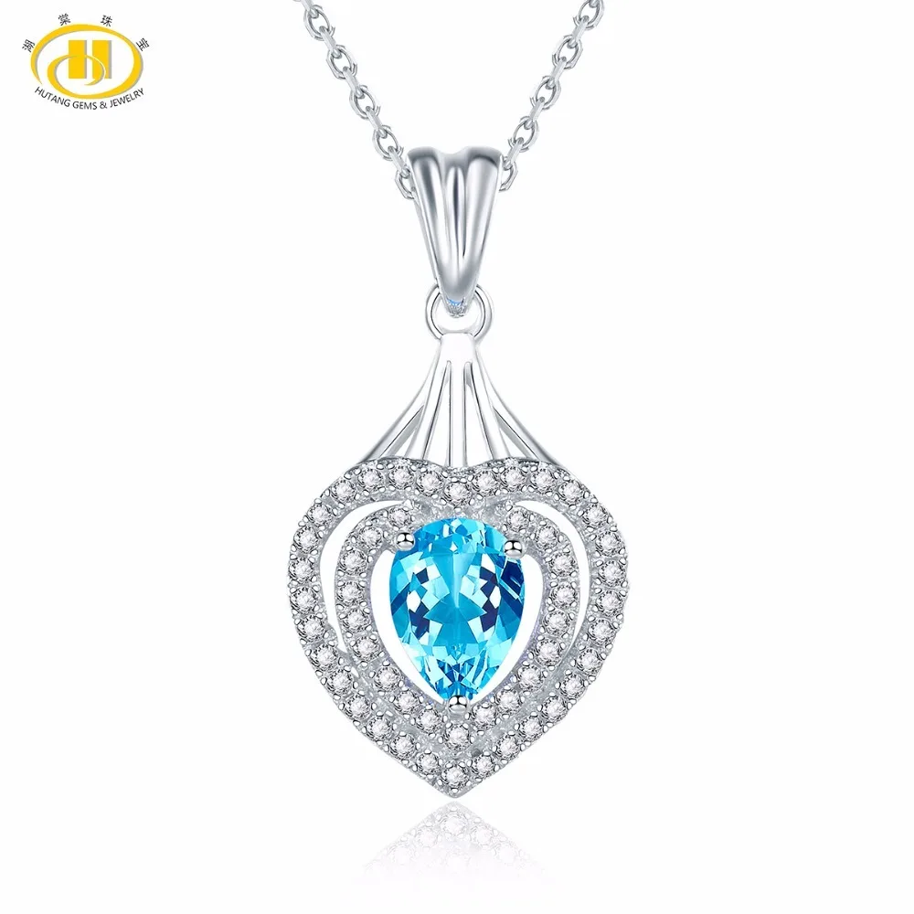 Hutang Natural Blue Topaz Similar Diamond Necklace 925 Sterling Silver Heart Gemstone Necklaces& Pendants Women Fine Jewelry
Hutang Natural Blue Topaz Similar Diamond Necklace 925 Sterling Silver Heart Gemstone Necklaces& Pendants Women Fine Jewelry