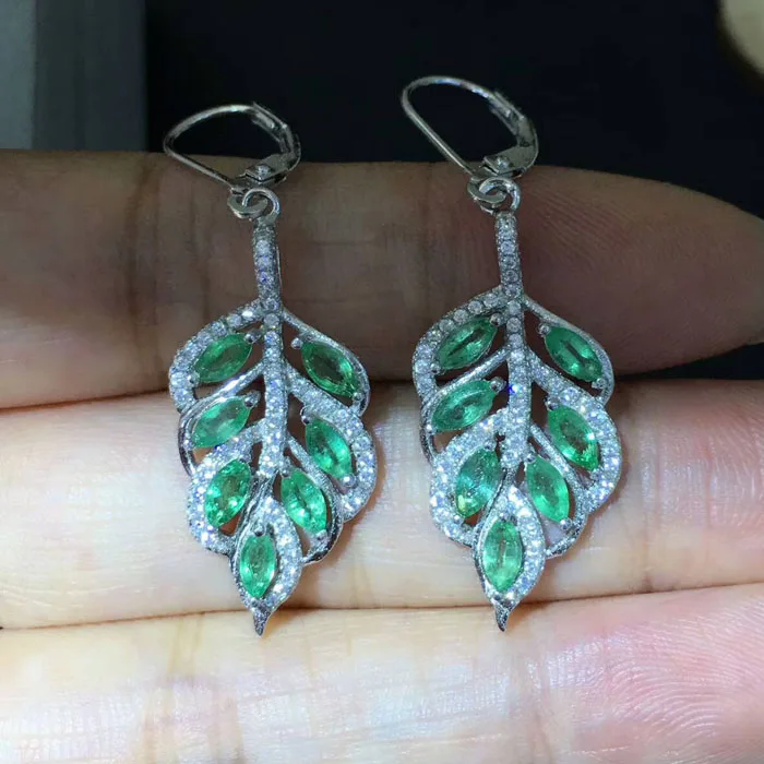 Qi Xuan_Maple Leaf S925 Silver Inlaid Columbia Green Stone Earrings Precious Green Stone Women's Jewelry Factory Direct Sales
Qi Xuan_Maple Leaf S925 Silver Inlaid Columbia Green Stone Earrings Precious Green Stone Women's Jewelry Factory Direct Sales