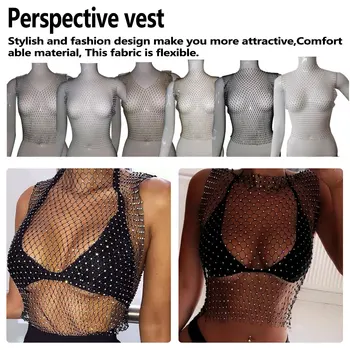 Summer Mesh Cropped Top Sexy Diamonds Women Cover Up Bikini See Through Rhinestone Net Party Club Top
Summer Mesh Cropped Top Sexy Diamonds Women Cover Up Bikini See Through Rhinestone Net Party Club Top